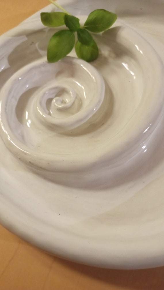 Snail bowl offering bowl decorative bowl snack bowl bowl made of glazed ceramic white handmade pottery clay