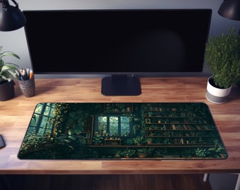 Cottagecore Desk Mat, Green Witchy Desk Mat, Lofi Deskmat, Whimsigoth Decor, Plant Lover, Gaming Setup, XL Mousepad, Desk Décor Aesthetic
