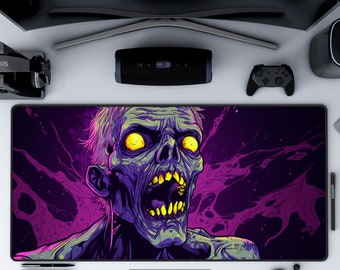Zombie Playmat, Weirdcore Deskmat, Whimsigoth décor, Grunge Décor, Skull Gaming Setup, XL Mouse Pad, Purple Playmat, MTG Playmat, TCG Mat