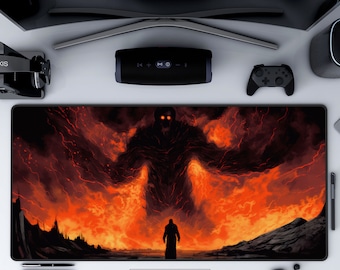 Ghost MTG Playmat, Fire Playmat, Apocalyptic Playmat, Lava Playmat, Gaming Setup, TCG Playmat, XL Mousepad, Scary Playmat, Large mousepad