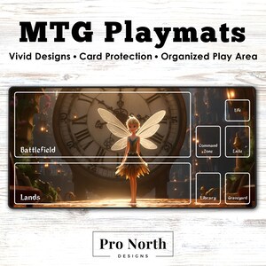 Fairy Mtg Playmat With Zones, Tcg Playmat, Mtg Accessories, Playmat Without Zones, Deskmat, Mtg Gift Custom Playmat, Rpg Card Games Mat
