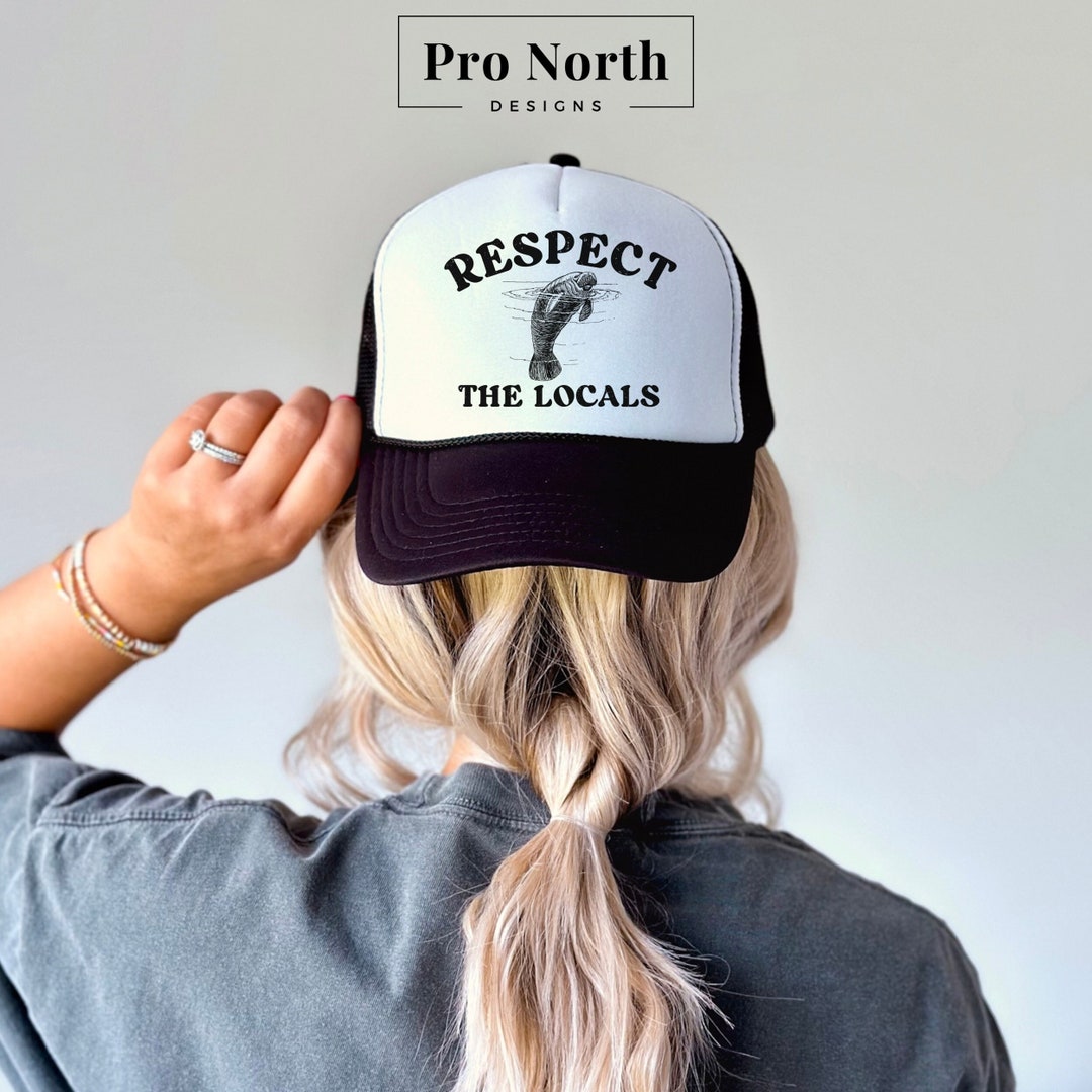 Manatee Hat Respect the Locals Ocean Inspired Style Mermaidcore Trucker