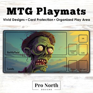 Zombie MTG Playmat, Weirdcore Deskmat, Whimsigoth décor, Grunge, Gaming Setup, XL Mouse Pad, Game Playmat, pcg Playmat, mtg Playmat, TCG Mat