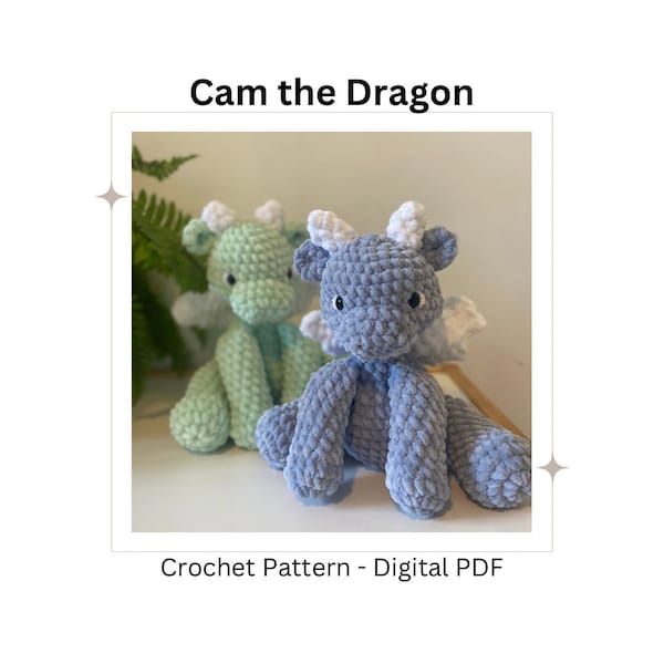 Cam the Dragon -- Crochet Pattern Digital PDF