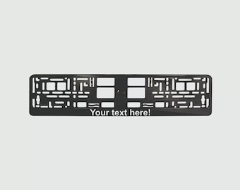 Custom European License Plate Frame, Personalized Text, Car Accessories