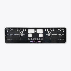Suporte de placa de matrícula da UE personalizado com nome de logotipo de texto personalizado