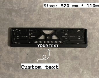 Custom European License Plate Frame, Personalized Text, Car Accessories