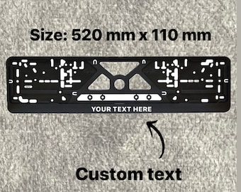 Personalisierter EU-Nummernschildhalter mit benutzerdefiniertem Text-Logo-Namen