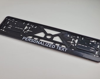 Personalized European License Plate Frame, Custom Text, Car Accessories