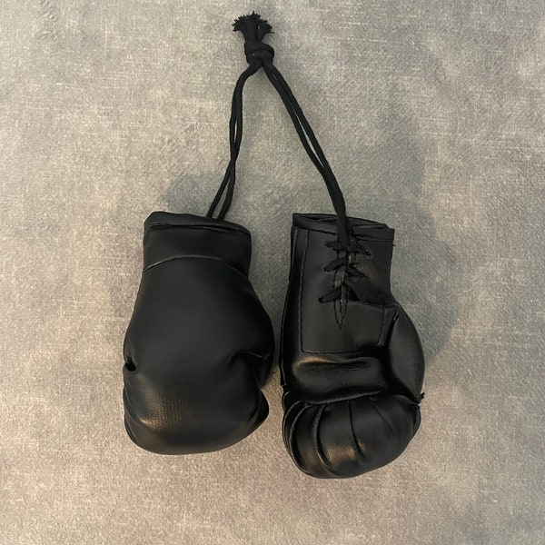 Car small mini black boxing gloves