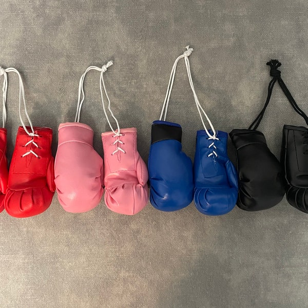 Mini Boxing Gloves Miniature Punching Gloves of car - car rear view mirror boxing gloves -boxingg gloves eco leather pendant for - car decor