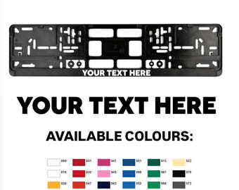 Custom European License Plate Frame, Personalized Text, Car Accessories