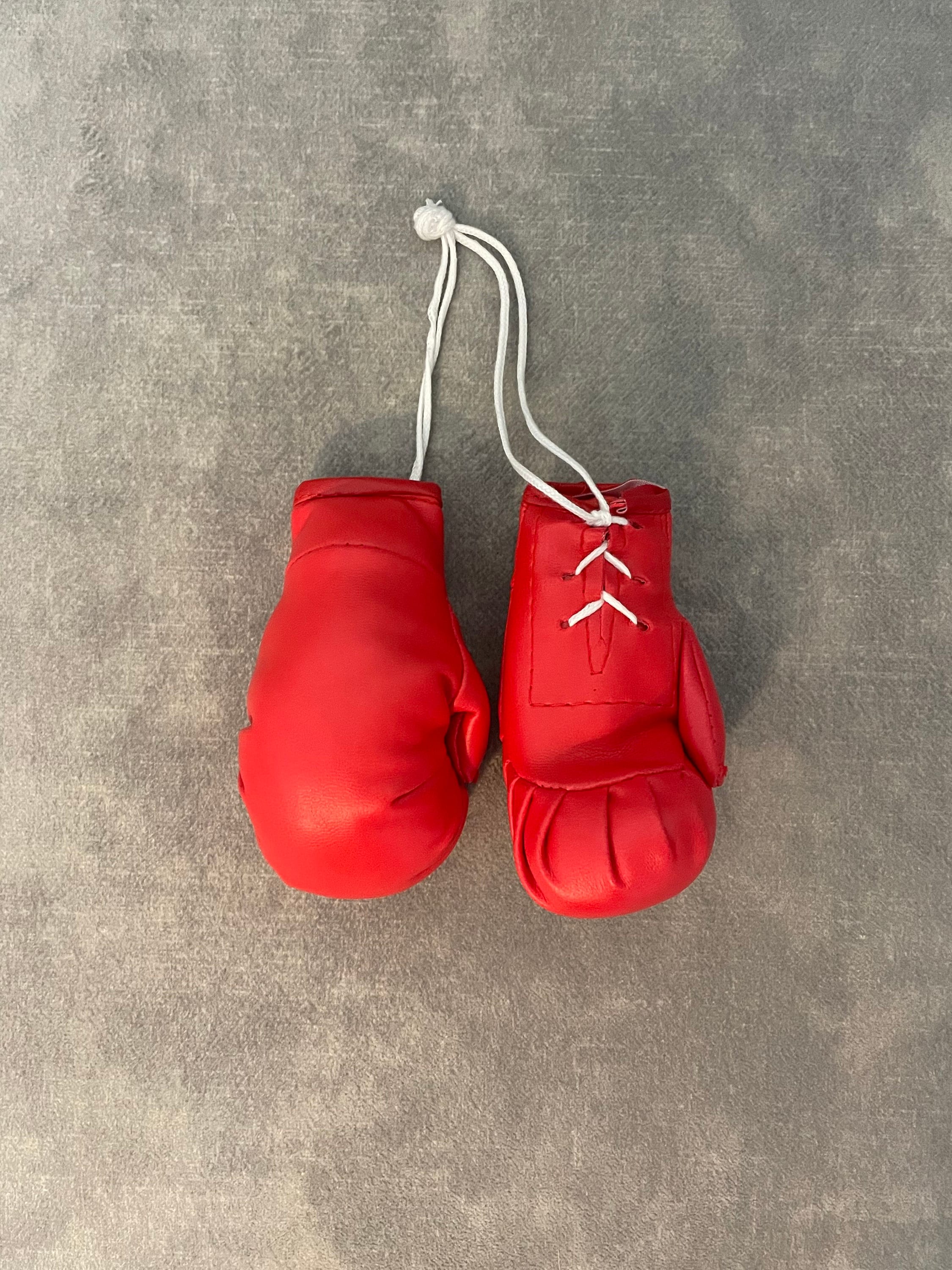 Car small mini red boxing gloves