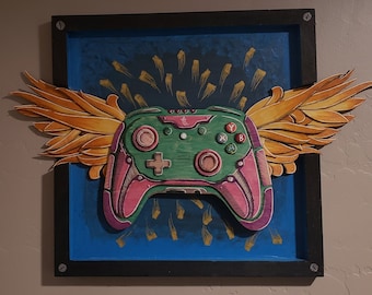 Gamer | Wooden layered wall decor perfect for any game room or gamer enthusiast