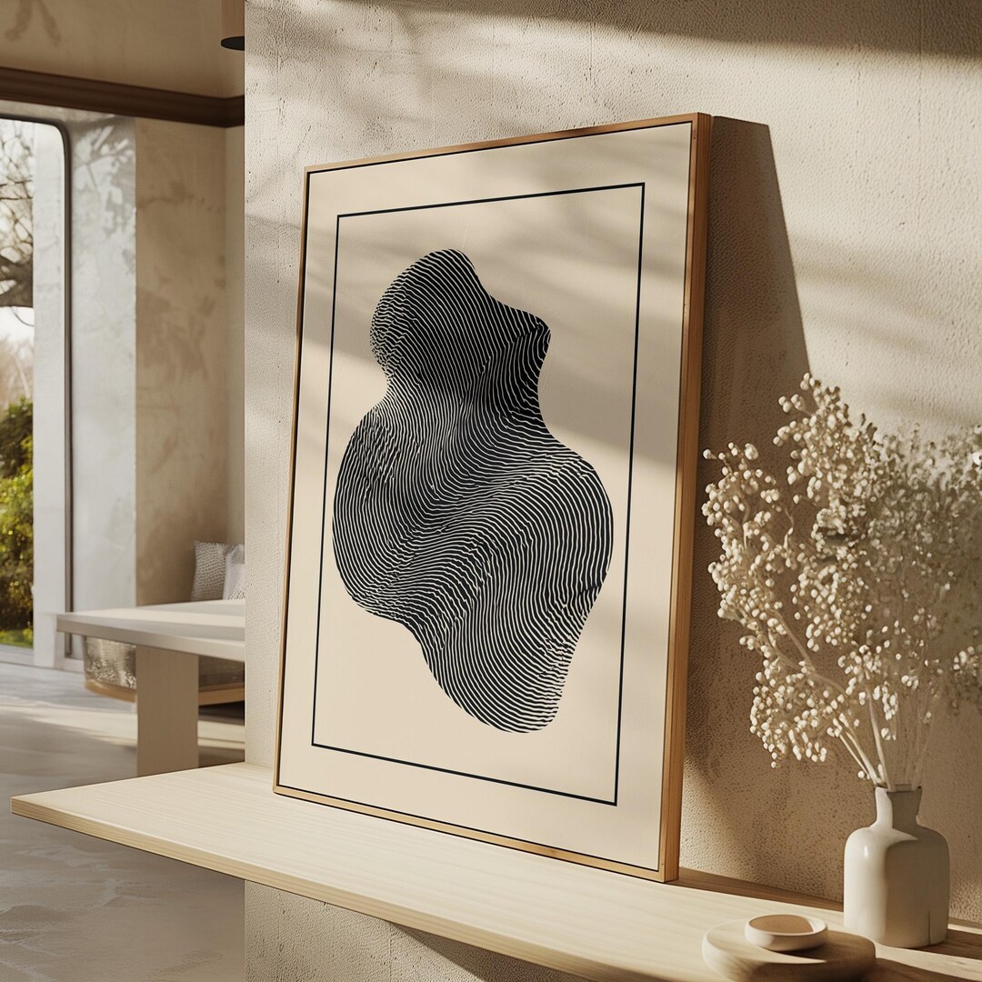 Abstract Line Art Canvas Print - Minimalist Black and White Design - Etsy