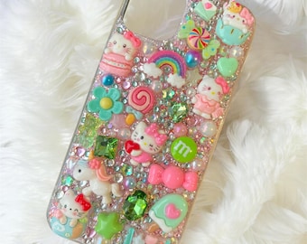 Funda para iPhone 14+ Kitty Chan Precio especial Liquidación por exceso de inventario – Funda para teléfono Kawaii Deco