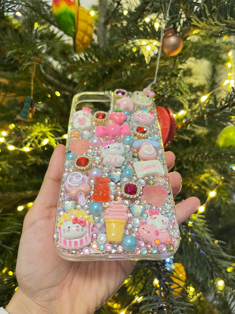 Funda para iPhone 15/14+ Hello Kitty Precio especial de liquidación por exceso de inventario – Funda para teléfono Kawaii Deco imagen 10