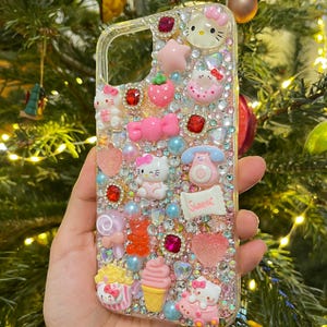 Funda para iPhone 15/14+ Hello Kitty Precio especial de liquidación por exceso de inventario – Funda para teléfono Kawaii Deco imagen 7