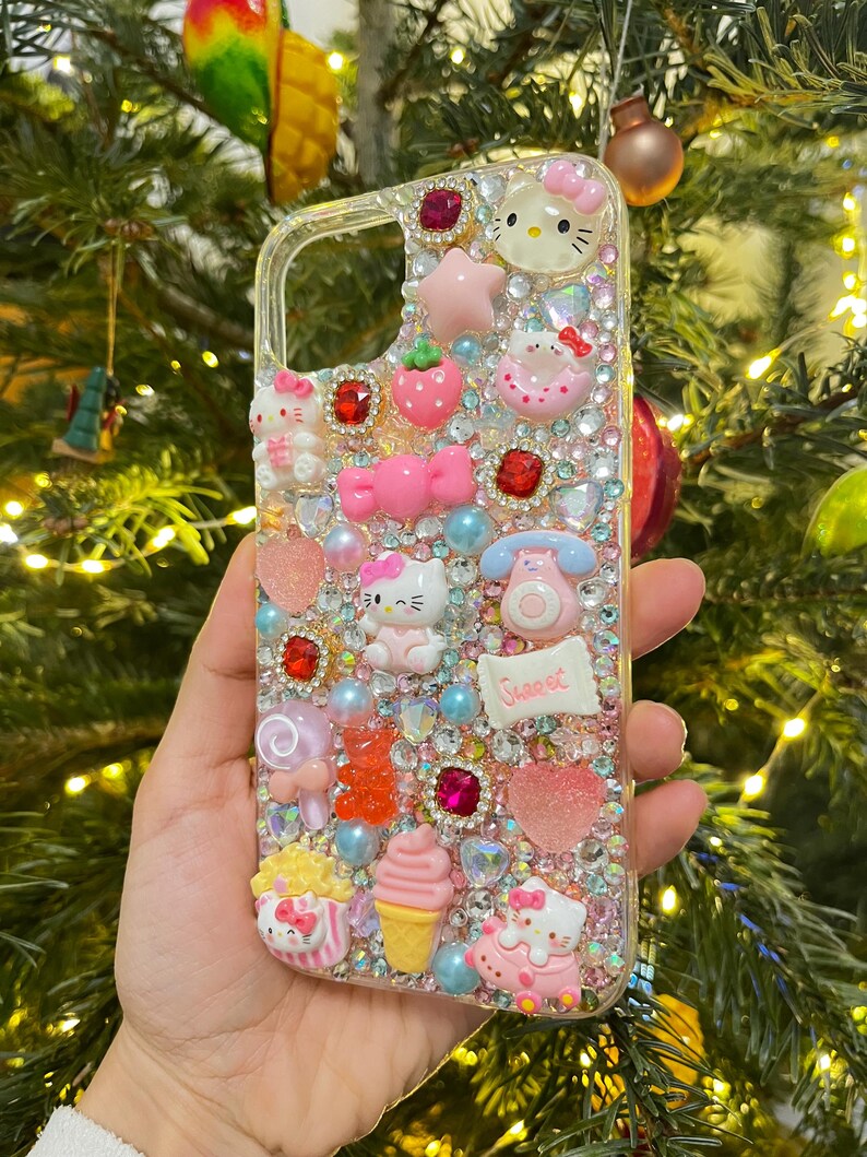 Funda para iPhone 15/14+ Hello Kitty Precio especial de liquidación por exceso de inventario – Funda para teléfono Kawaii Deco imagen 7