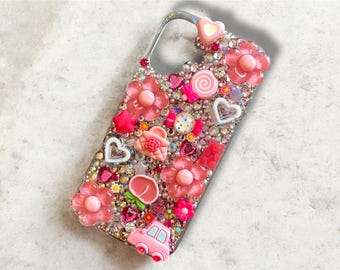 iPhone 16 Hülle mit Blumen-Glitzer