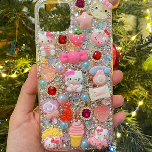 Funda para iPhone 15/14+ Hello Kitty Precio especial de liquidación por exceso de inventario – Funda para teléfono Kawaii Deco imagen 12