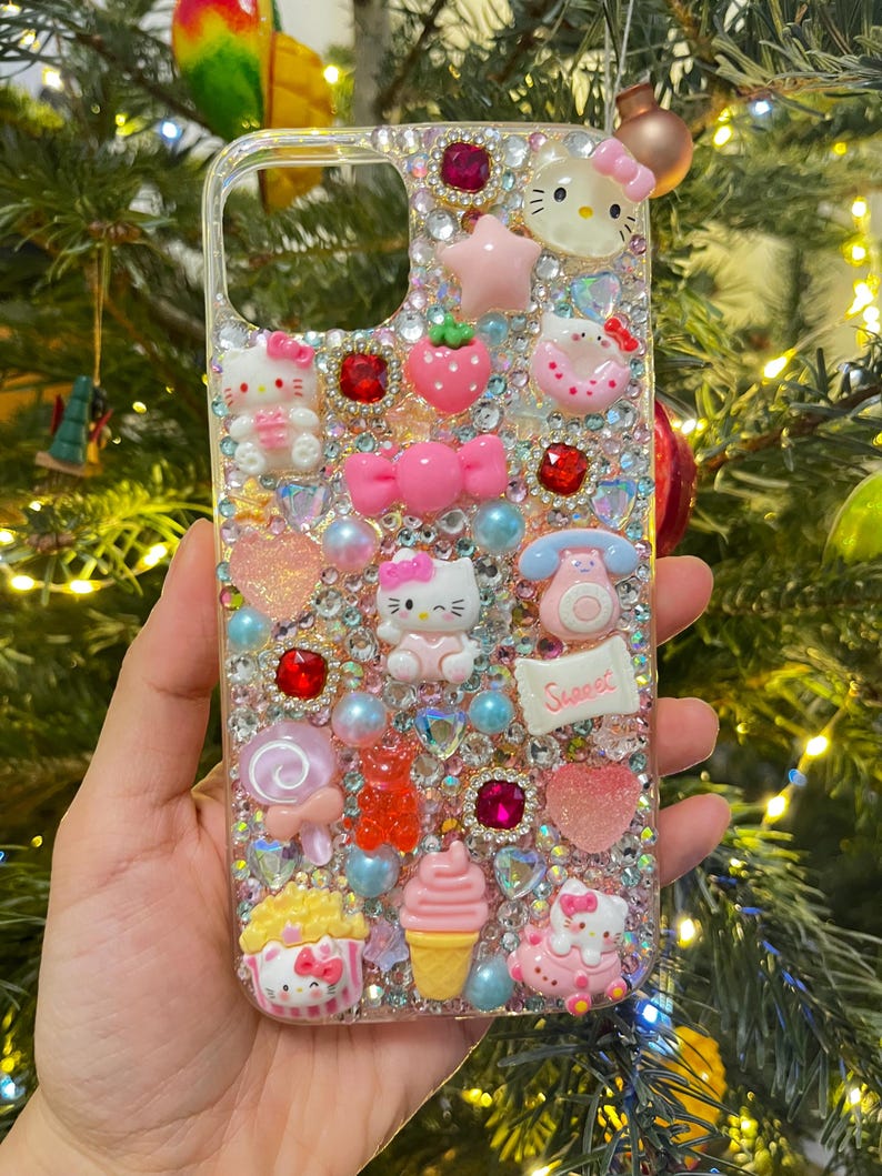 Funda para iPhone 15/14+ Hello Kitty Precio especial de liquidación por exceso de inventario – Funda para teléfono Kawaii Deco imagen 12