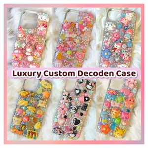 Luxe, op maat gemaakt Decoden telefoonhoesje – Handgemaakt Japans Kawaii Deco (voor elk telefoonmodel)