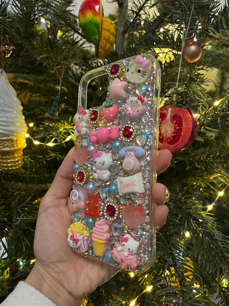 Funda para iPhone 15/14+ Hello Kitty Precio especial de liquidación por exceso de inventario – Funda para teléfono Kawaii Deco imagen 8
