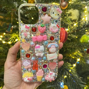 Funda para iPhone 15/14+ Hello Kitty Precio especial de liquidación por exceso de inventario – Funda para teléfono Kawaii Deco imagen 11