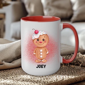 Personalized Kids Mug, Custom Kids Mug, Gingerbread Mug, Christmas Mug, Custom Mug, Hot Cocoa Mug, Hot Chocolate Mug, Kids Personalized Gift
