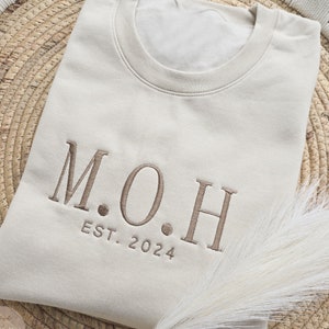 Embroidered Maid of Honor Crewneck, Custom Maid of Honor Sweatshirt, Bridesmaid Crewneck, Gift for Maid of Honor, Moh Proposal X4