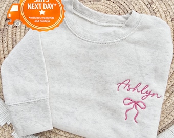 Embroidered Custom Name Toddler Sweatshirt Embroidered Name Personalized Name Sweatshirt Kids Name Sweatshirt Left Chest Z221