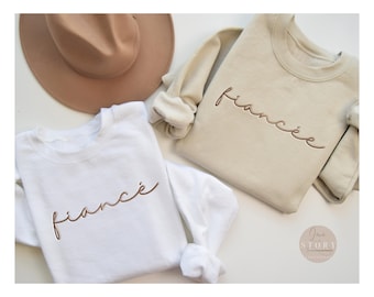 Embroidered Fiance Sweatshirt, Fiance Hoodie, Gift For Bride, Future Mrs. and Mr. Hoodie, Engagement Gift, Hubby Wifey, B4, B6