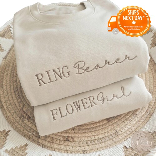 Sudadera bordada para portador de anillos, sudadera para niña de las flores, sudadera para dama de honor, regalo para dama de honor, dama de honor, sudadera para novia B12, B13
