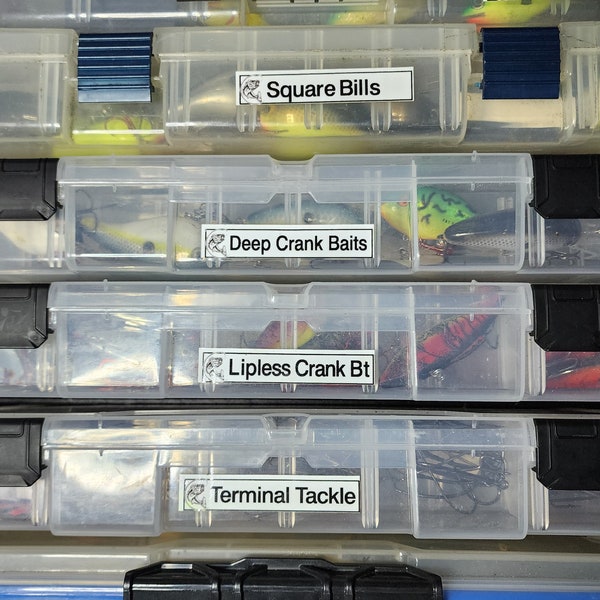 Tackle Box Labels-Labels for fishing lures-Permanent Outdoor labels for fishing tackle box-Weatherproof labels