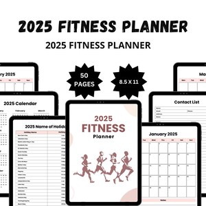 2025 Fitness Planner | Workout Journal | Daily Exercise Tracker | Health Goal Planner | Gym Diary |Fitness Gift Exercise Log | Unique Gift