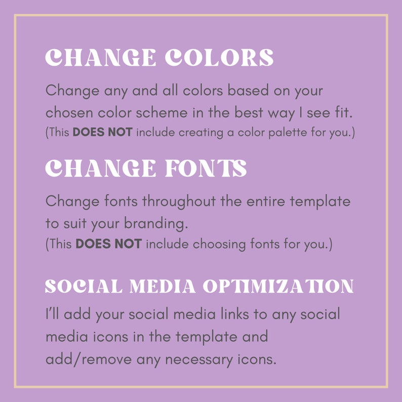 Customizations for Wix Templates Etsy
