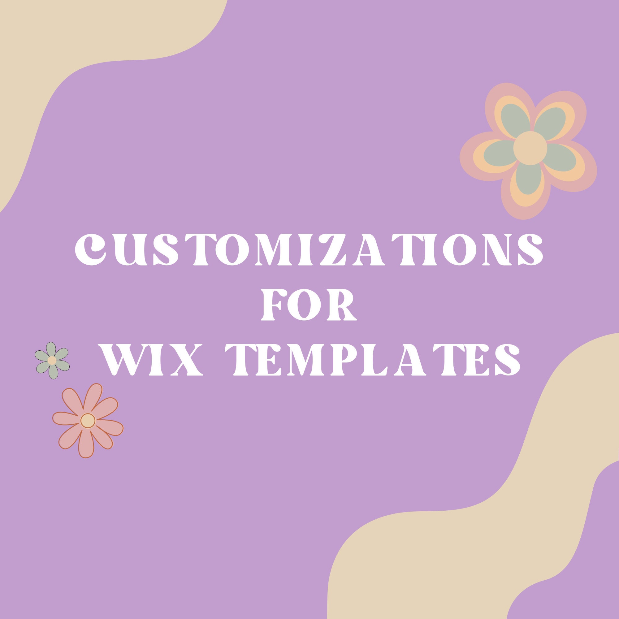 Customizations for Wix Templates Etsy