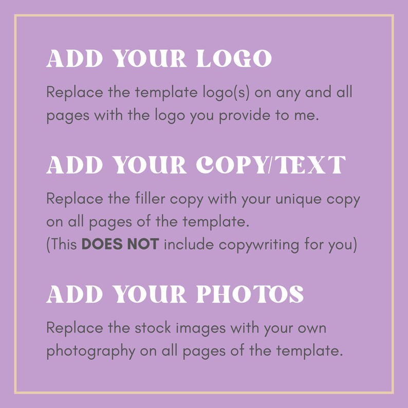 Customizations for Wix Templates Etsy