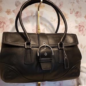 バッグ COACH HAMPTON SOHO BUCKLE Flap Hand Bag Vintage COACH Hampton Soho Buckle Flap Satchel Shoulder Bag #9550