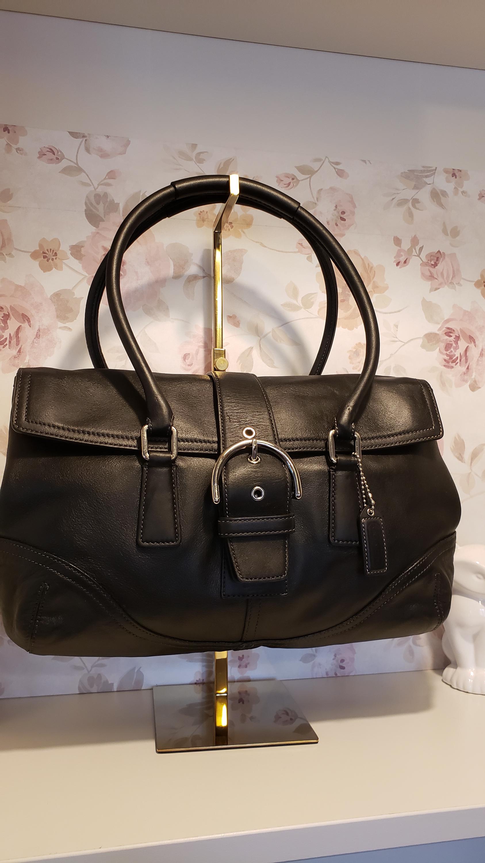 Vintage COACH Hampton Soho Buckle Flap Satchel Shoulder Bag #9550 