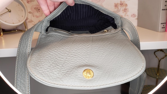 Vintage COACH Y2K Sonoma Small Flap Pebbled Leather Aqua Seafoam