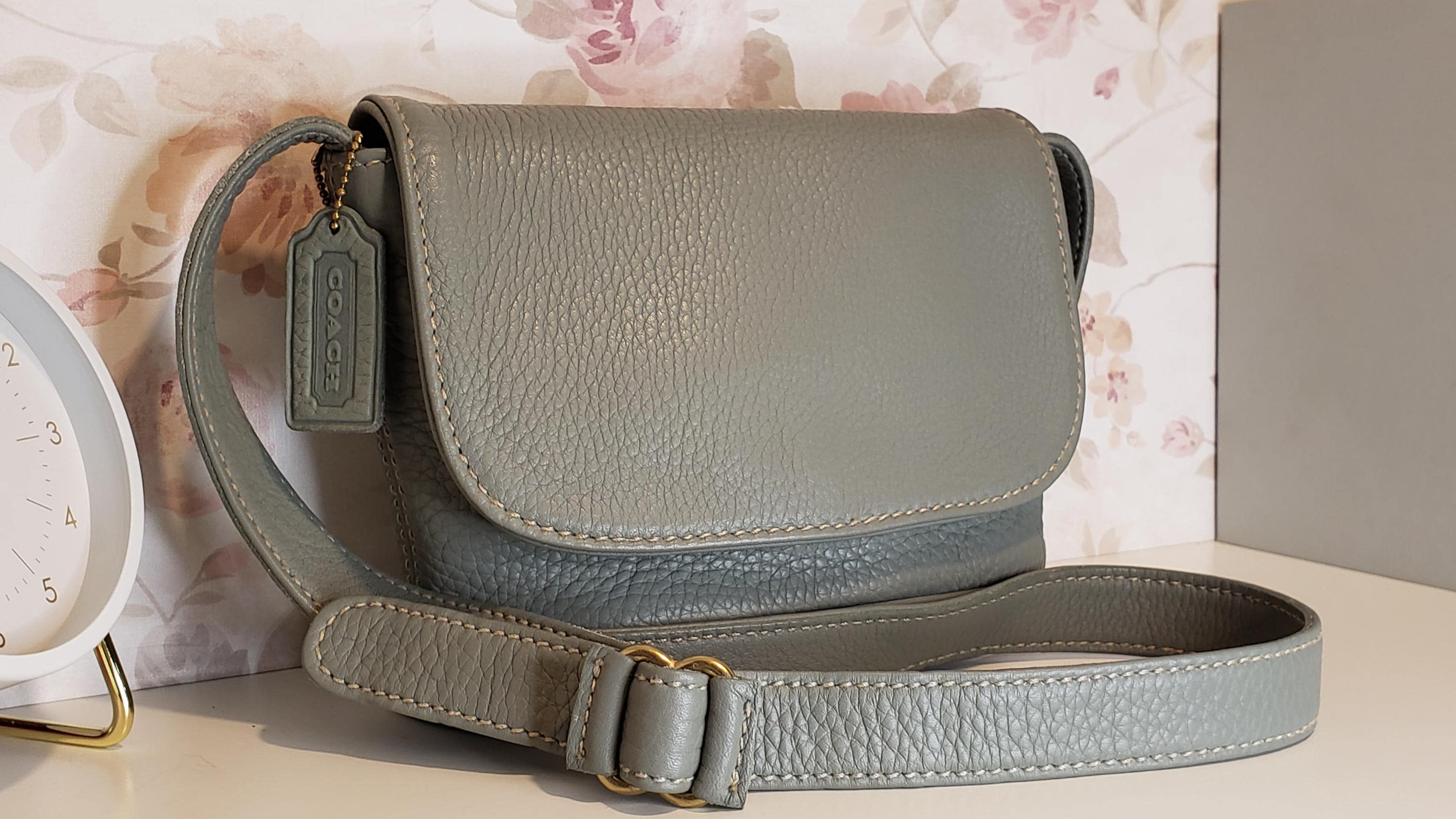Vintage COACH Y2K Sonoma Small Flap Pebbled Leather Aqua Seafoam Vintage COACH Y2K Sonoma Small Flap Pebbled Leather Aqua Seafoam