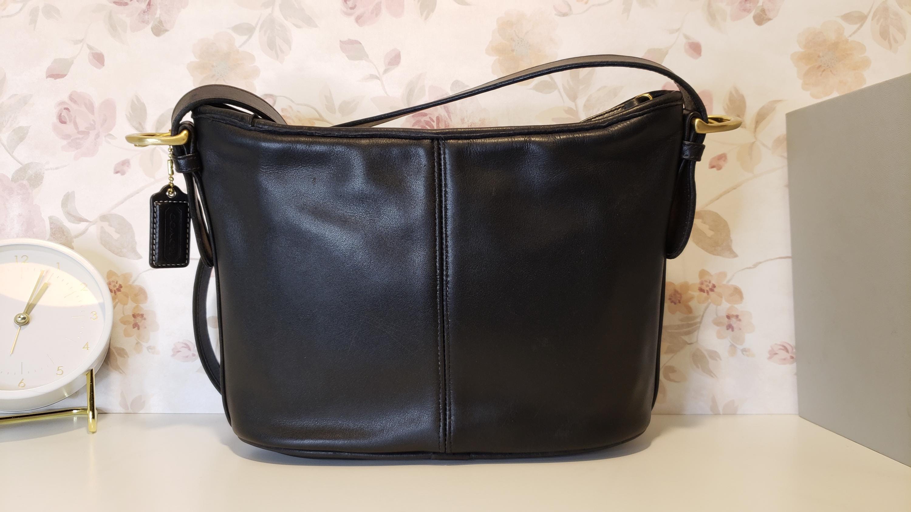 バッグ Vintage coach shoulder bag black 9998 Vintage COACH Black Leather Worth Shoulder/crossbody Handbag W