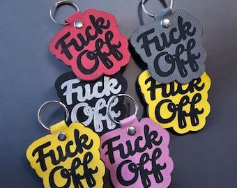 Fucc Off Schlüsselanhänger, lustiger Schlüsselanhänger, sarkastisches Geschenk, Neuheit Schlüsselanhänger, humorvolles Accessoire