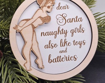 Freche Mädchen - Holzfigur – Snarky Weihnachtsdeko