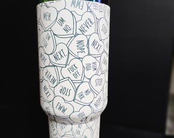 Sweary Candy Heart 40 oz Tumbler, lustiges Anti-Valentinstaggeschenk