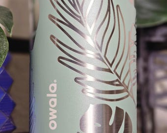 Monstera Owala Flasche | Personalisierte Tropische Blatt Wasserbecher