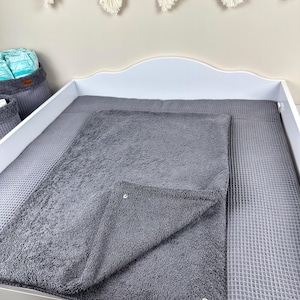 Wickeltischauflage 80x75 cm| Waffelpique- und Frotteestoff | personalisierbar | Wickelunterlage | Wickeltisch | Babygeschenk | Babyzimmer