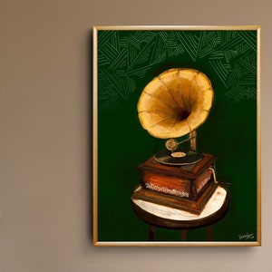Gramophone: Vinyl Record | Vintage Music | Wall Art Print